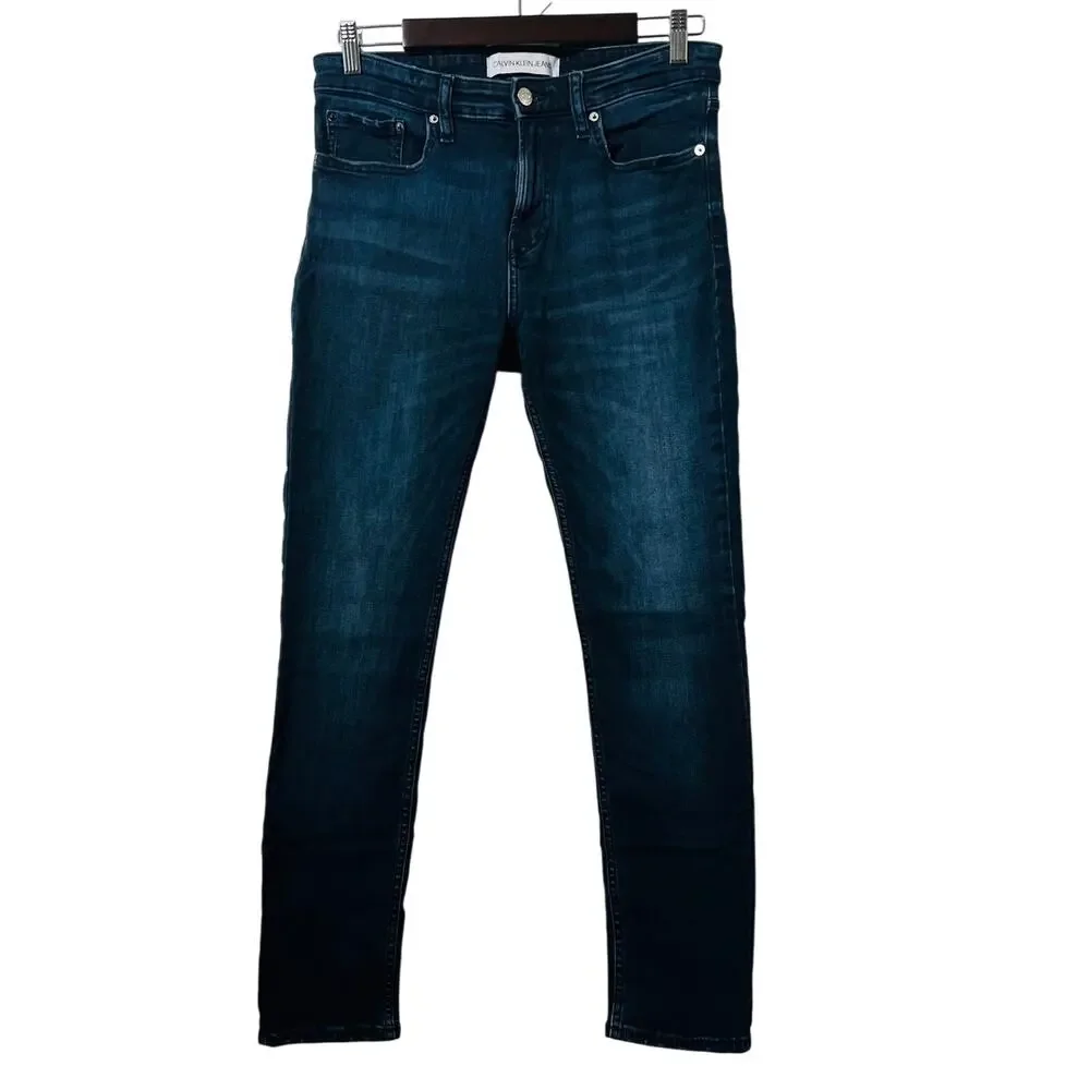 Calvin Klein Jeans Men's Size 32X30 Blue Skinny Moulant Stretch Denim